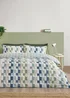 Catherine Lansfield Bryson Geo Reversible Duvet Cover Set Blue - Single Image 1