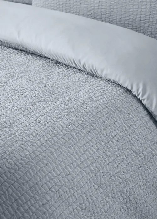 Catherine Lansfield Crinkle Seersucker Duvet Cover Set Blue - Single Image 3
