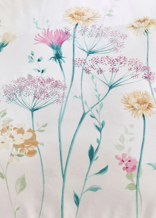 Catherine Lansfield Meadowsweet Floral Reversible Duvet Cover Set Bright - Single Image 4