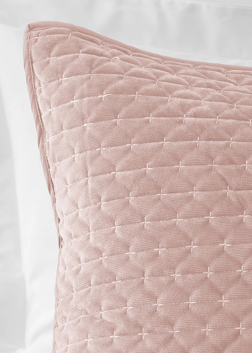 Bianca Fine Linens Attica Velvet Embroidered Pillow sham Pair Pink - One Size Image 2