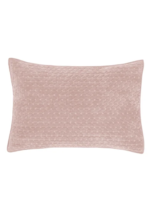 Bianca Fine Linens Attica Velvet Embroidered Pillow sham Pair Pink - One Size Image 3