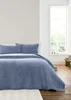 Bianca Fine Linens Attica Velvet Embroidered 240x260cm Bedspread Blue - One Size Image 1