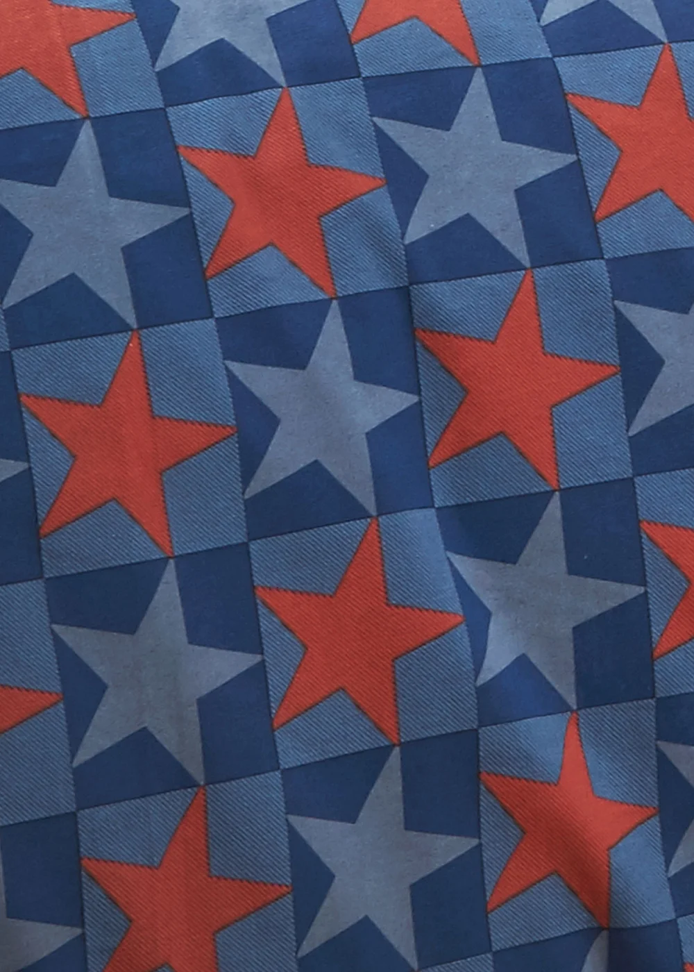 Catherine Lansfield Stars And Check Fitted Sheet Blue - Single Image 2