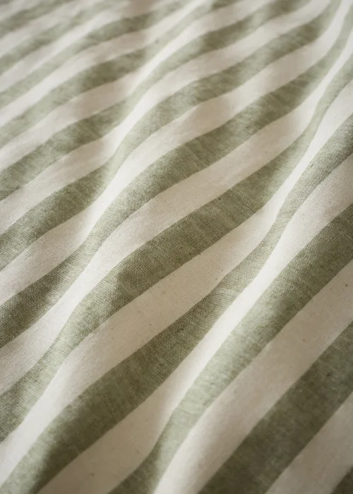 Pineapple Elephant Cotton Rich Woven Stripe Duvet Cover Set Green - Single Image 4