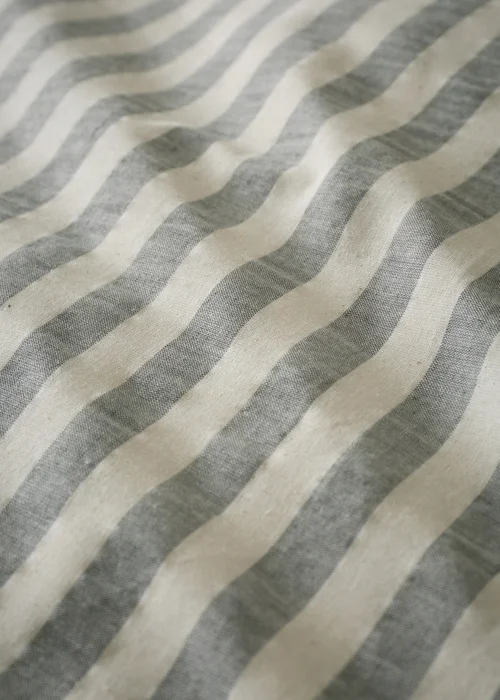 Pineapple Elephant Cotton Rich Woven Stripe Duvet Cover Set Grey - Single Image 4