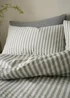 Pineapple Elephant Cotton Rich Woven Stripe Duvet Cover Set Grey - Single Image 2
