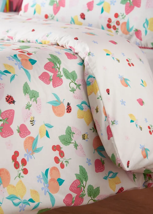 Catherine Lansfield Fruity Friends Reversible Duvet Cover Set Bright - Single Image 4
