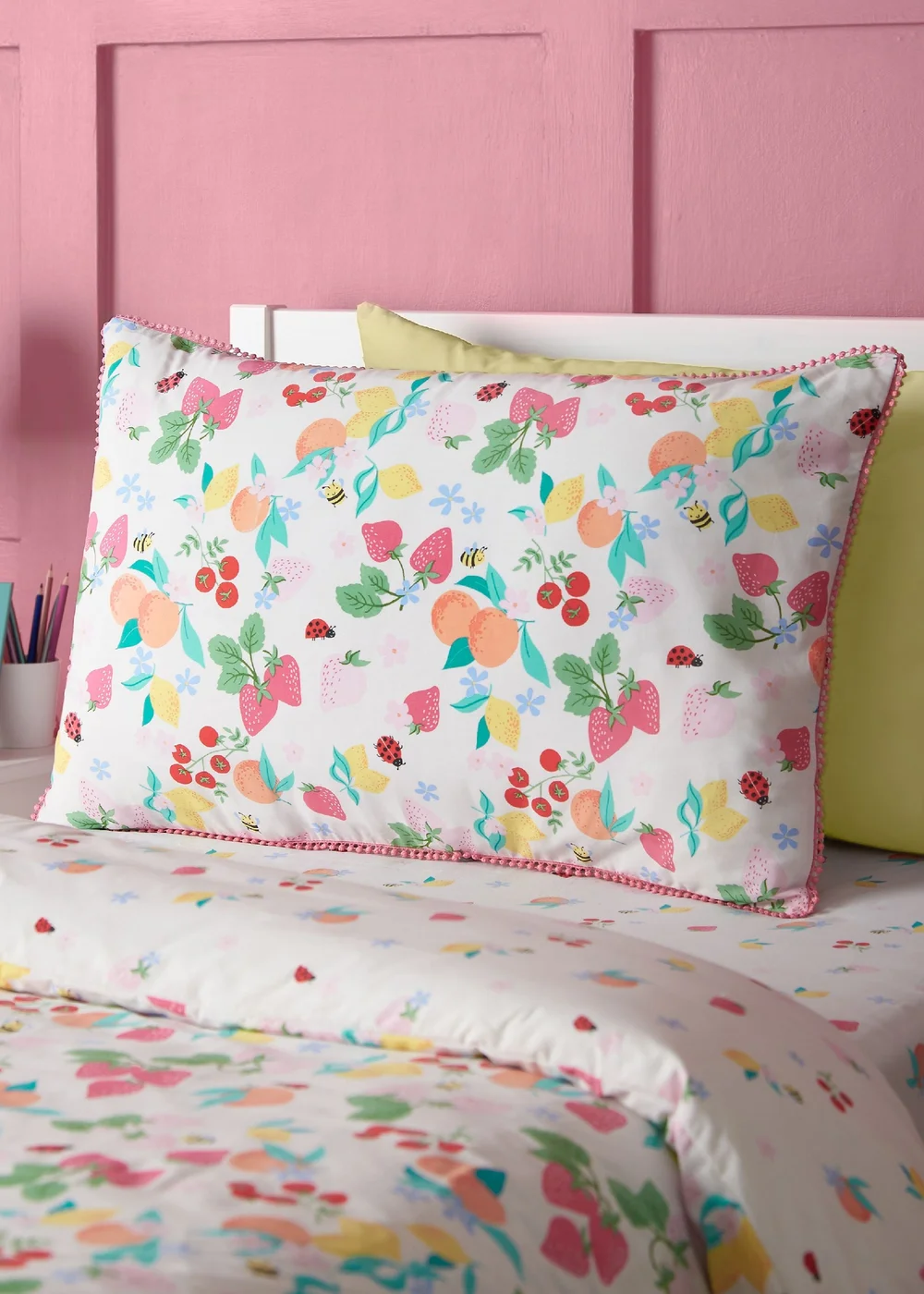 Catherine Lansfield Fruity Friends Reversible Duvet Cover Set Bright - Single Image 3