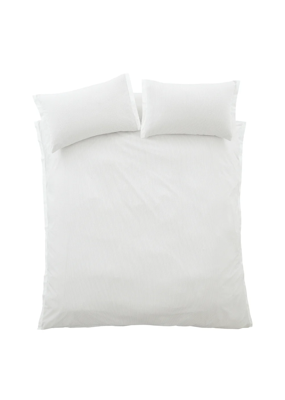 Bianca Fine Linens Seersucker Woven Stripe 180 Thread Count Cotton Duvet Cover Set Grey - Single Image 6