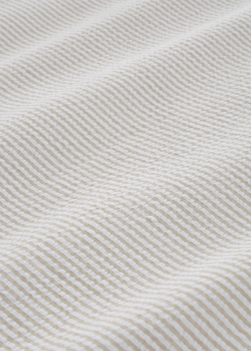 Bianca Fine Linens Seersucker Woven Stripe 180 Thread Count Cotton Duvet Cover Set Natural - Single Image 5