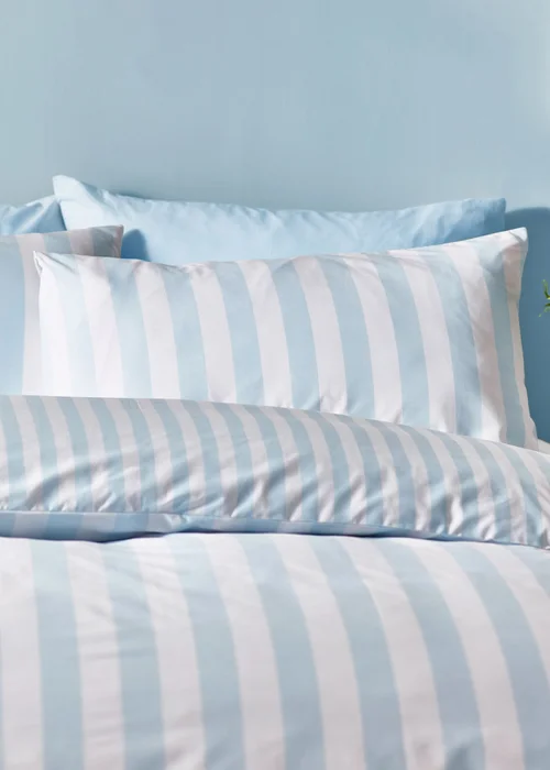 Sassy B Stripe Tease Reversible Duvet Cover Set Blue - Single Image 3