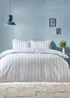 Sassy B Stripe Tease Reversible Duvet Cover Set Blue - Single Image 1