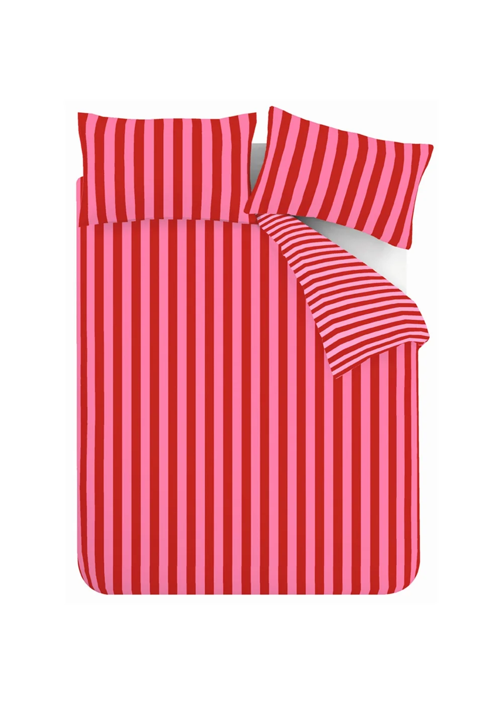 Sassy B Stripe Tease Reversible Duvet Cover Set Red - Single Image 5