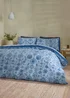 Catherine Lansfield Zoukara Floral Reversible Duvet Cover Set Blue - Single Image 2