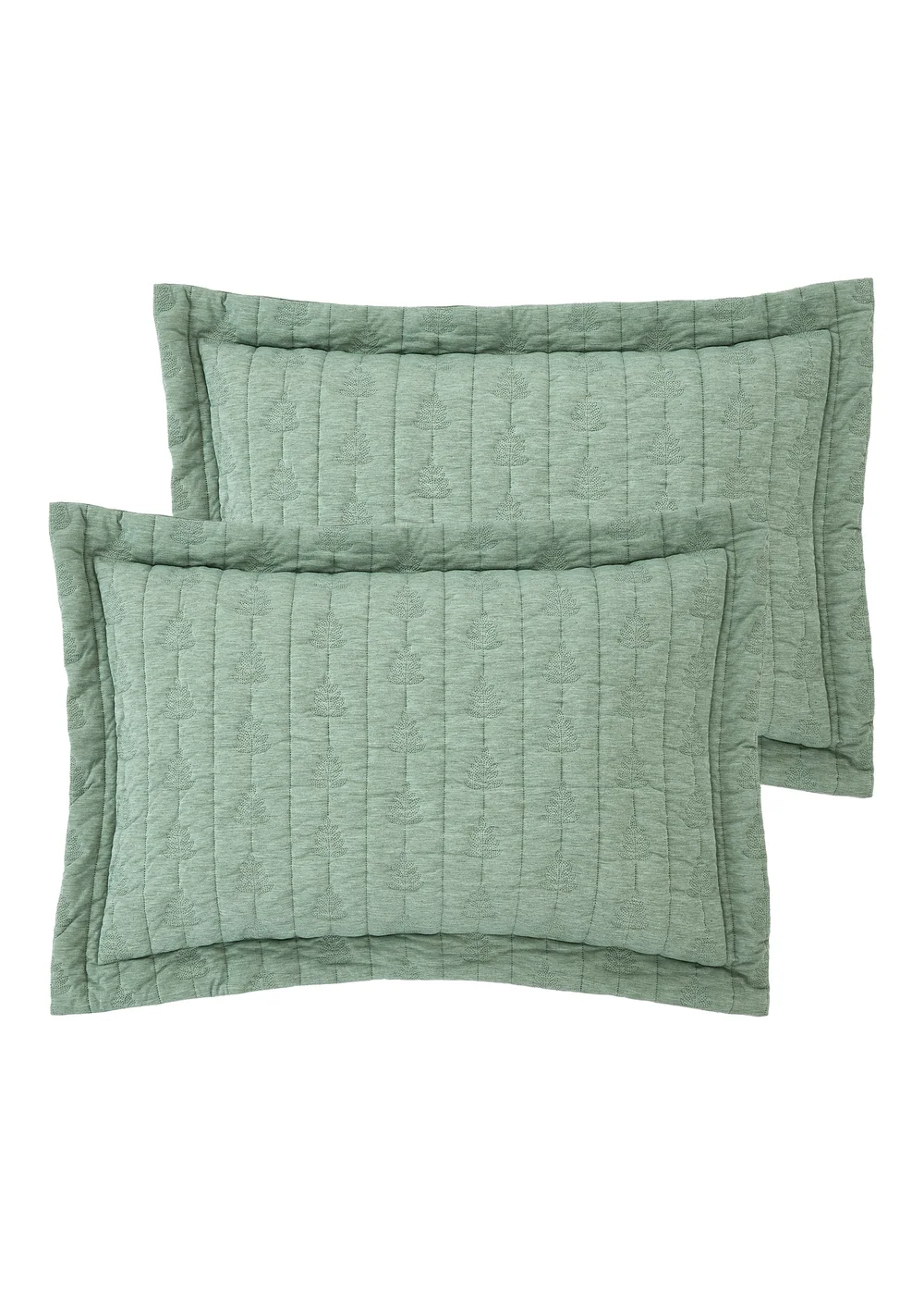 Pineapple Elephant Tamba Leaf Pinsonic Quilted Oxford Pillowcase Pair Green - One Size Image 4