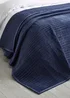 Catherine Lansfield Velvet Pinsonic Quilted 220x220cm Bedspread Navy Blue - One Size Image 2