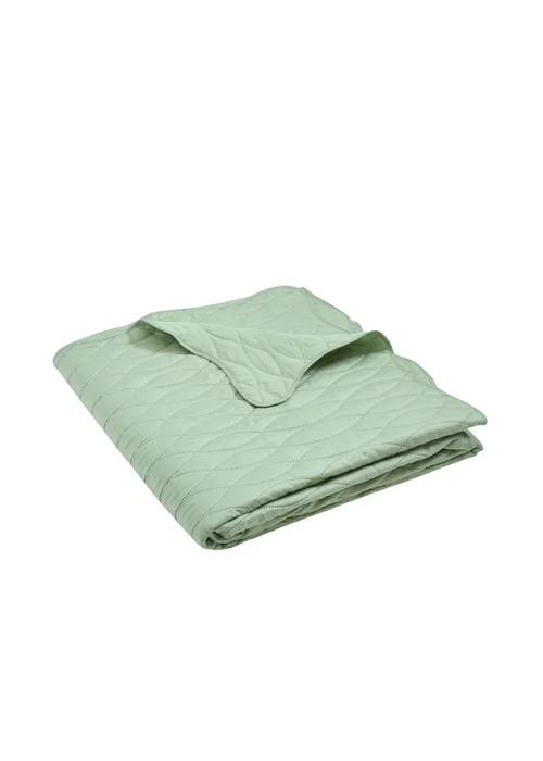 Catherine Lansfield Scallop Waves Quilted 240x260cm Bedspread Green - One Size Image 3