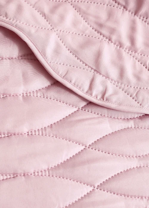 Catherine Lansfield Scallop Waves Quilted 240x260cm Bedspread Pink - One Size Image 2