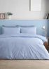 Catherine Lansfield Epping Textured Stripe Reversible Duvet Cover Set Blue - Single Image 1