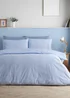 Catherine Lansfield Epping Textured Stripe Reversible Duvet Cover Set Blue - Single Image 2