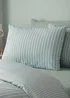 Catherine Lansfield Epping Textured Stripe Reversible Duvet Cover Set Green - Single Image 3