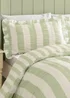 Catherine Lansfield Seersucker Frill Stripe Duvet Cover Set Green - Single Image 3