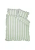 Catherine Lansfield Seersucker Frill Stripe Duvet Cover Set Green - Single Image 5