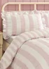 Catherine Lansfield Seersucker Frill Stripe Duvet Cover Set Pink - Single Image 3
