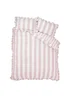 Catherine Lansfield Seersucker Frill Stripe Duvet Cover Set Pink - Single Image 5