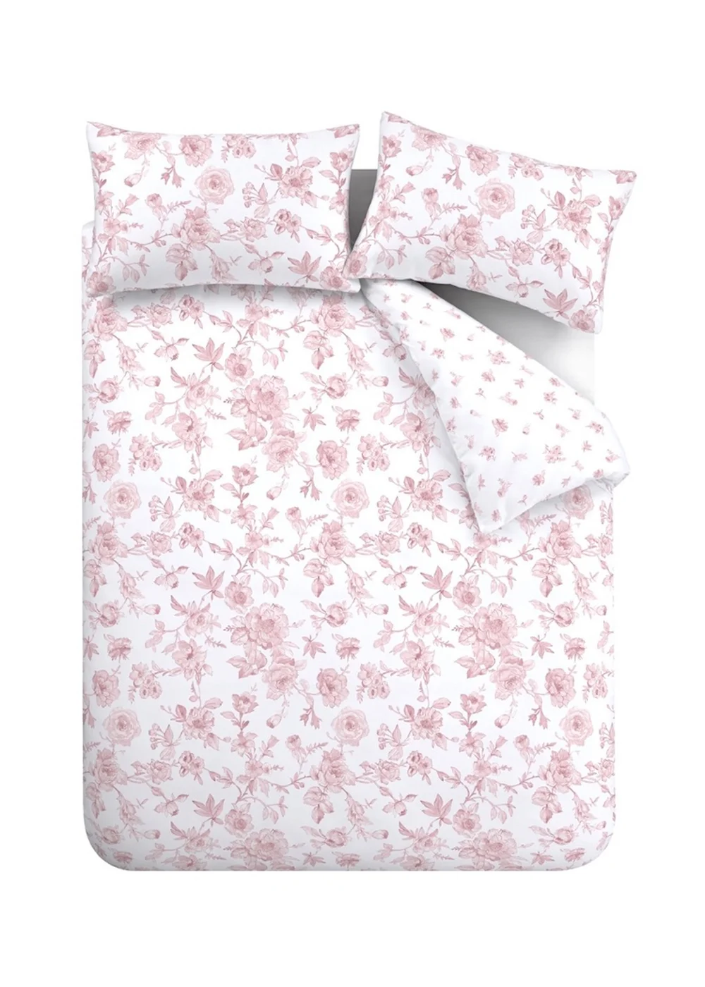 Catherine Lansfield Mirabelle Floral Reversible Duvet Cover Set Pink - Single Image 5