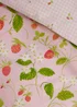 Catherine Lansfield Strawberry Frills Gingham Reversible Duvet Cover Set Pink - Single Image 4