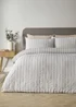 Catherine Lansfield So Soft Seersucker Stripe Duvet Cover Set Natural - Single Image 1