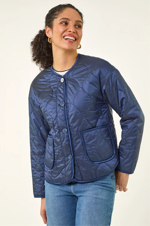 Roman Navy Two Tone Crew Neck Jacket - Size 20 Image 4