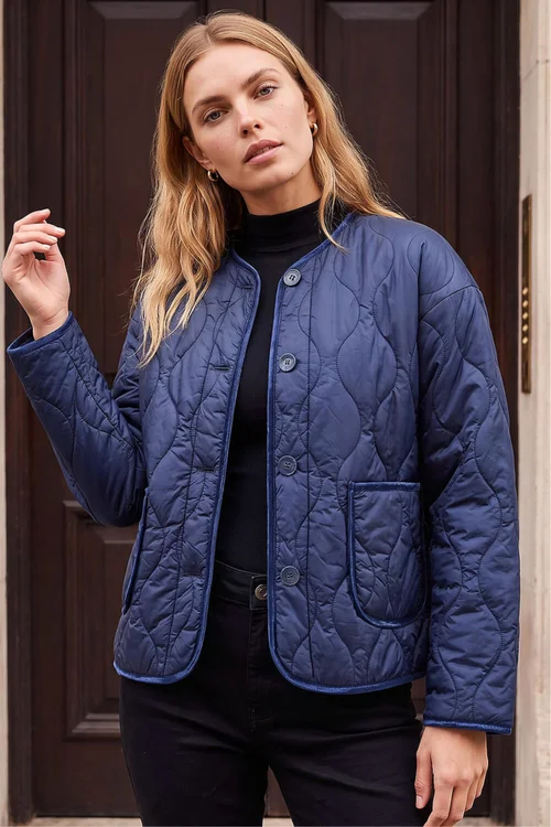 Roman Navy Two Tone Crew Neck Jacket - 20 Image 2