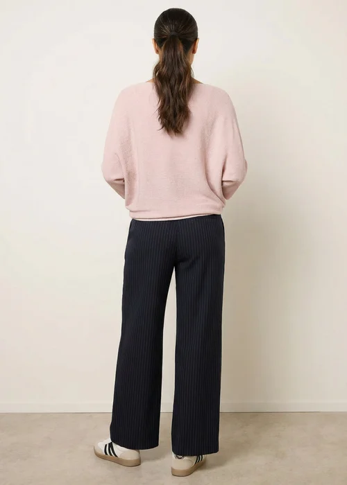 Blue Vanilla Pink Metallic V Neck Knitted Ripple Jumper - One Size Image 4