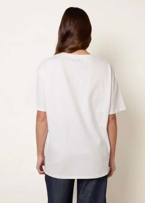 Blue Vanilla Ivory Graphic Print Crew-Neck T-shirt - S/M Image 4