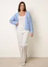 Blue Vanilla Blue Flower Embroidery Detailed Cardigan - Medium/Large Image 3