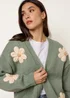 Blue Vanilla Green Daisy Large Flower Cardigan - Small/Medium Image 1