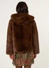 Blue Vanilla Brown Faux Fur Hooded Jacket - 14-16 Image 4