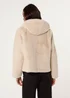 Blue Vanilla Beige Faux Fur Hooded Jacket - 14-16 Image 4