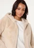 Blue Vanilla Beige Faux Fur Hooded Jacket - 14-16 Image 3