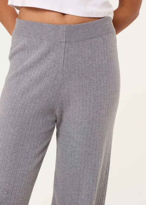 Blue Vanilla Grey Ribbed Wide Leg Trousers - 18-20 Image 3