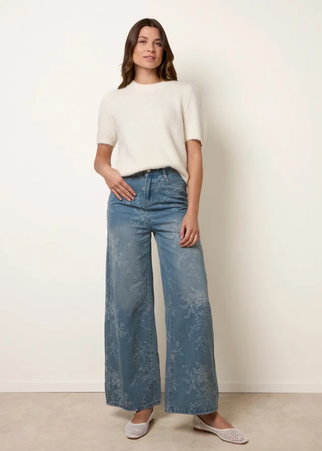 Blue Vanilla Blue Floral Print Jeans