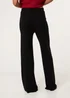 Blue Vanilla Black Ribbed Wide Leg Trousers - Size 14-16 Image 4
