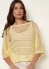 Blue Vanilla Yellow Round Neck Net Top - Medium/Large Image 3