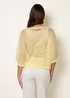 Blue Vanilla Yellow Round Neck Net Top - Medium/Large Image 4
