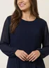 Blue Vanilla Navy Long Sleeve Pleated Top - Small/Medium Image 3