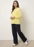 Blue Vanilla Yellow Long Sleeve Pleated Top - Small/Medium Image 2
