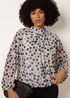 Blue Vanilla Beige Multi Spot High Next Puffball Top - Small/Medium Image 1