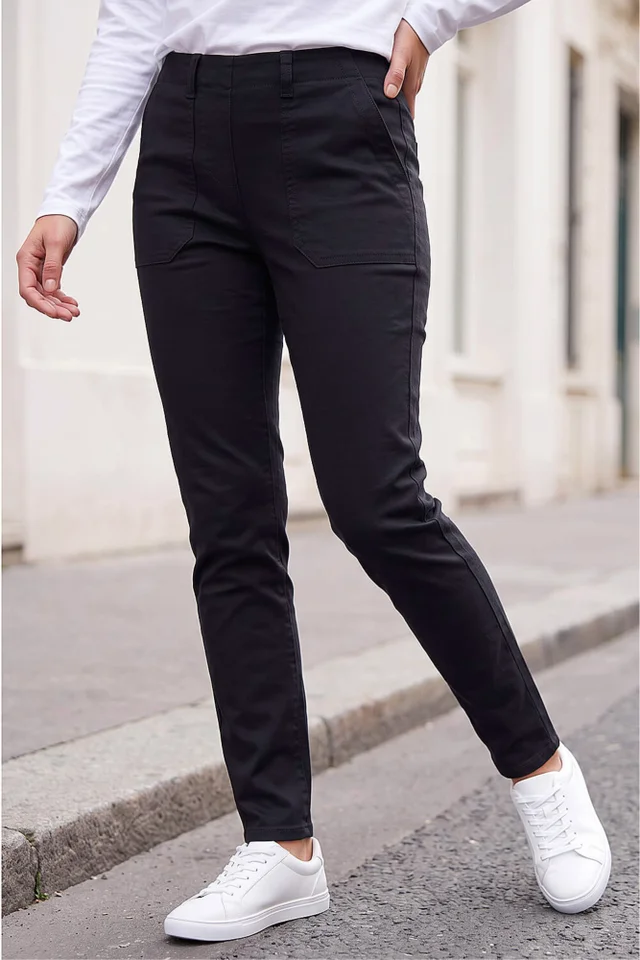 Roman Black Utility Stretch Jegging Trouser